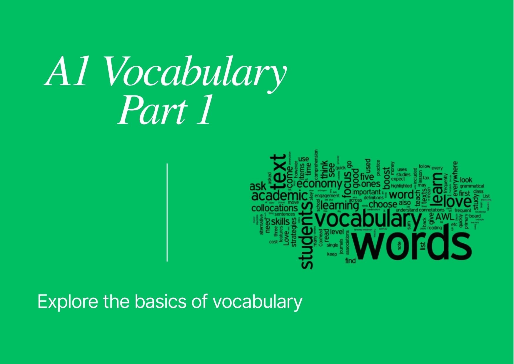 A1 vocabulary - Part 1
